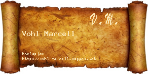 Vohl Marcell névjegykártya